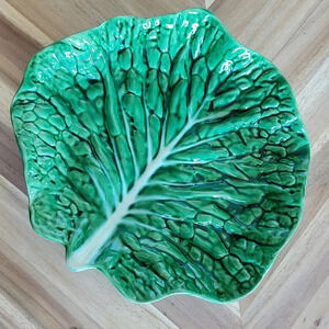 Vintage Retro Large Cabbage Lettuce Vegetable Leaf Serving Plate Platter